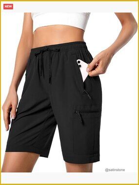 Lightweight Quick Dry Water Resistant Hiking Cargo Shorts with Zipper Pockets